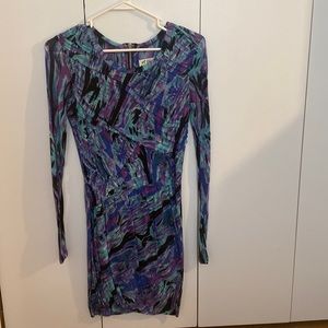Torn by Ronny Kobo long sleeve multi colored dress
